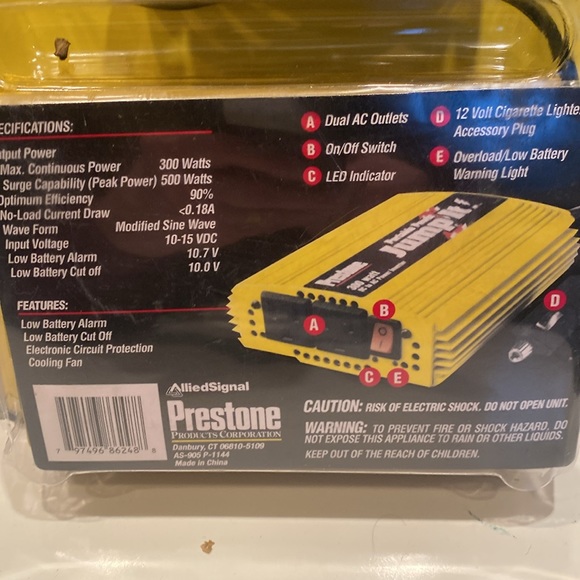 NIP Prestone Portable Power Jump It 300 Watt DC to AC Power Inverter - Picture 6 of 7